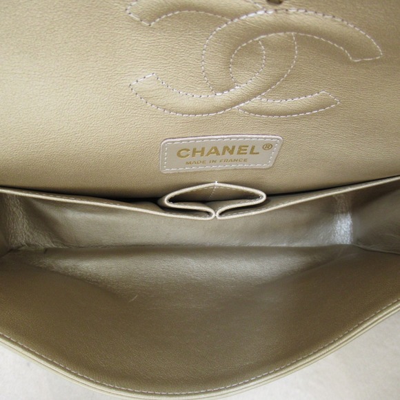 CHANEL MatelasseW Flap ChainShoulder Bag Cat Pattern Beige Nylon - Picture 6 of 10